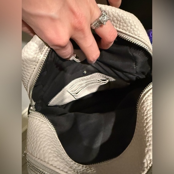 COLAB Cream Pebble Vegan Leather Backpack - Picture 14 of 16